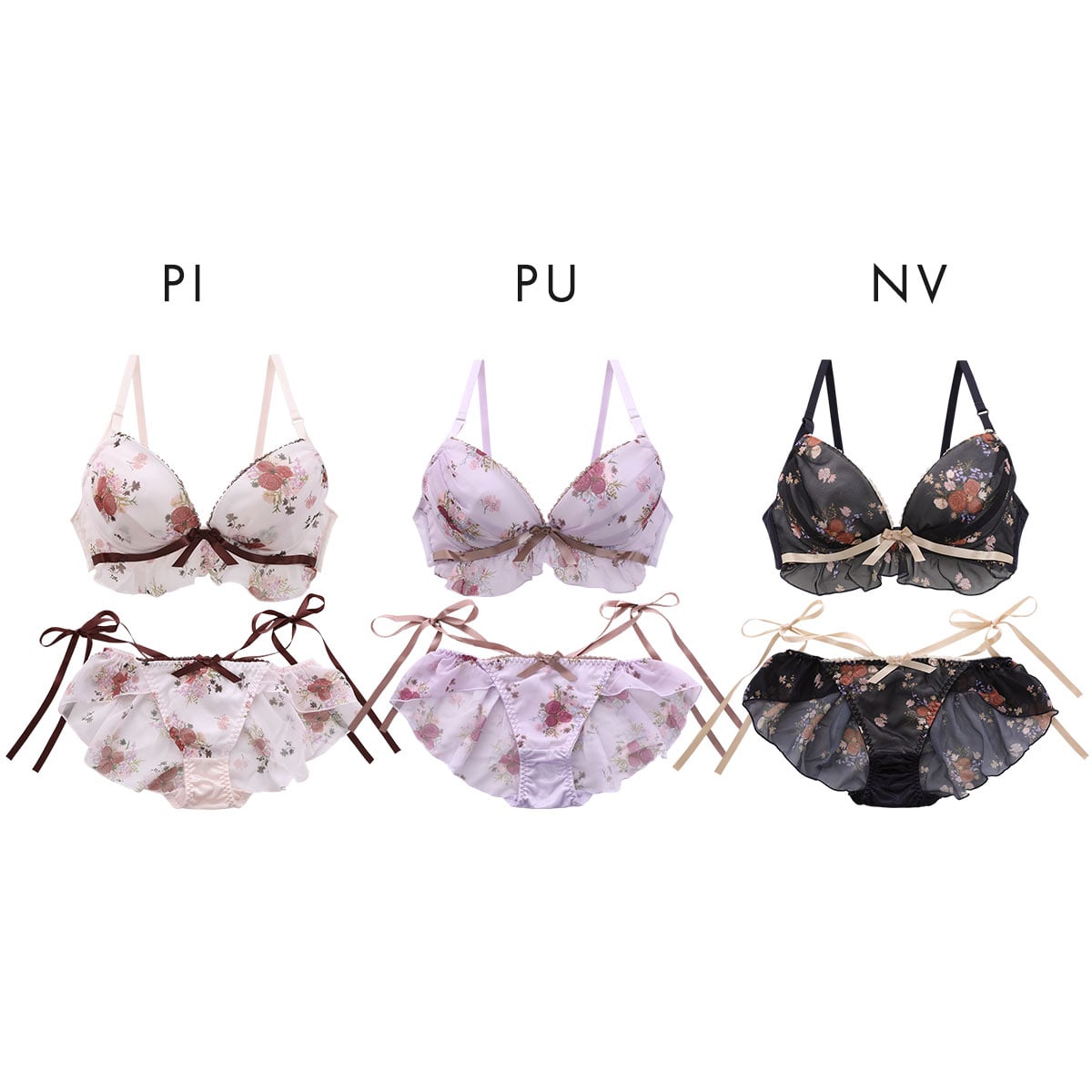 ココランジェ レトロフラワードレス ブラジャー ショーツ セット