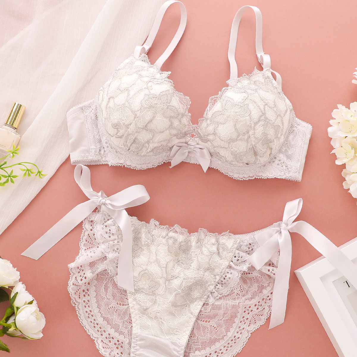 ココランジェ フラワージュエル ブラジャー ショーツ セット SHIROHATO