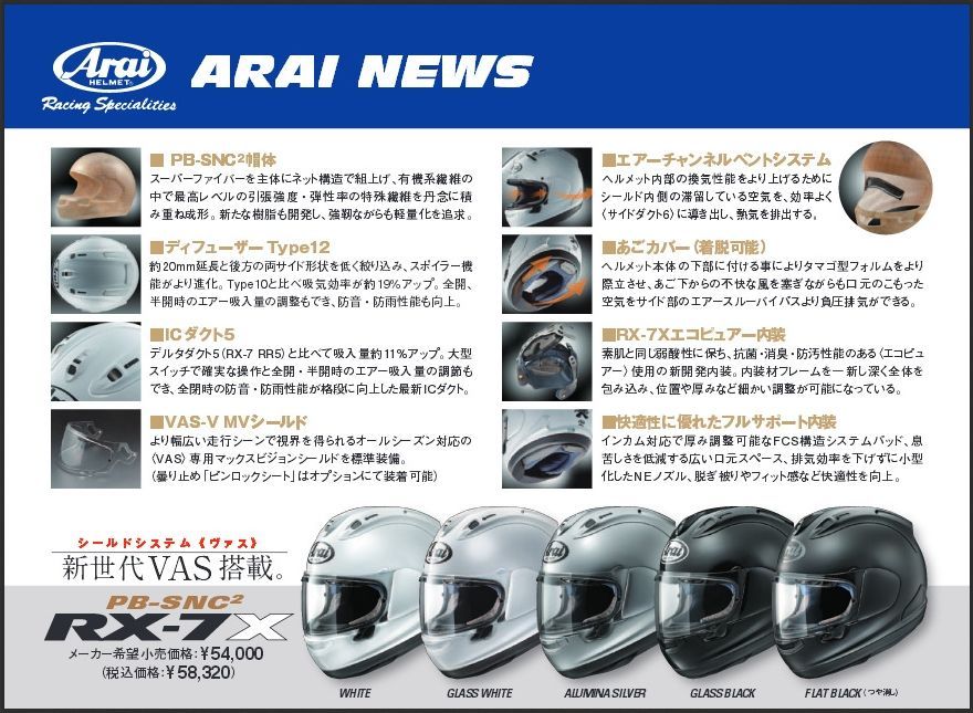 Webike | Arai アライ RX-7X MAVERICK GP3 [アールエックス