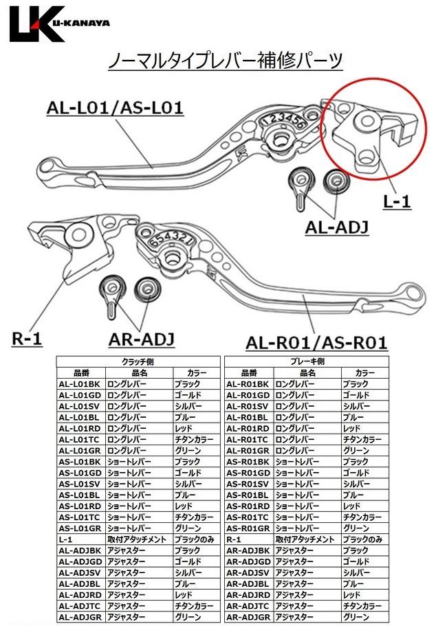 Webike | U-KANAYA ユーカナヤ 【補修パーツ】クラッチレバー取付