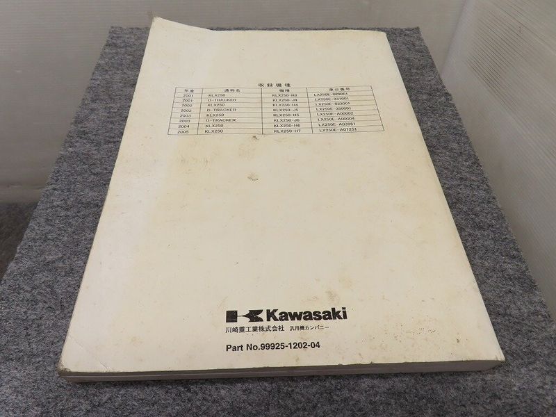 ウェビックガレージセール | KLX250 Dトラッカー H3 J4 H4 J5 H5 J6 H6