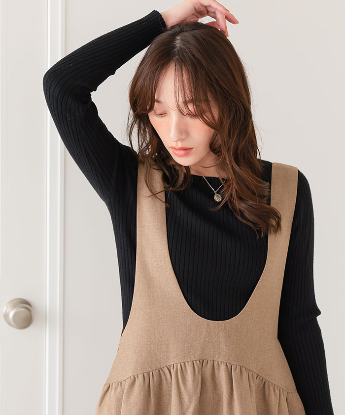 ボートネックリブ編みニット【メール便可／100】 | titivate