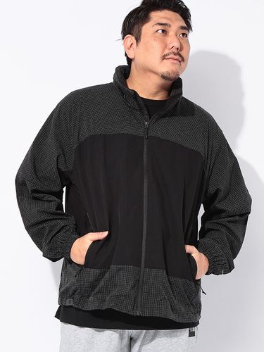 ナイロンジャケット 切替配色 ロゴ刺繍 フード付き アウター ブルゾン