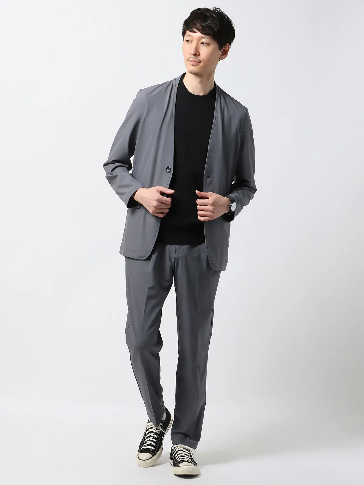 WEB限定／PERFORMANCE SUIT／ノーカラージャケット＆パンツ＆Tシャツ