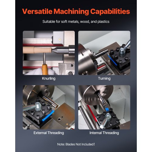 VEVOR Benchtop Metal Lathe - 8.7 x 18 in, 1250W, 0-2500 RPM