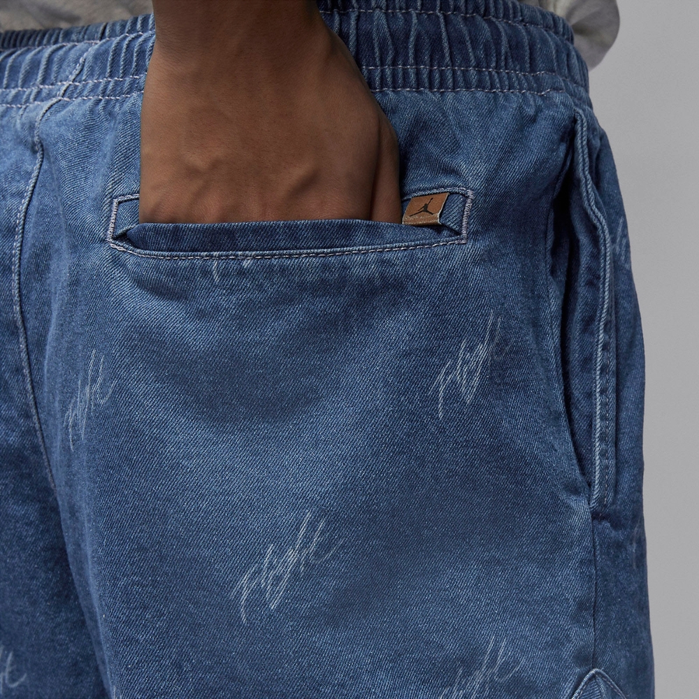 Nike 短褲Jordan Air Denim Shorts 男款藍白抽繩水洗做舊褲子FN4652