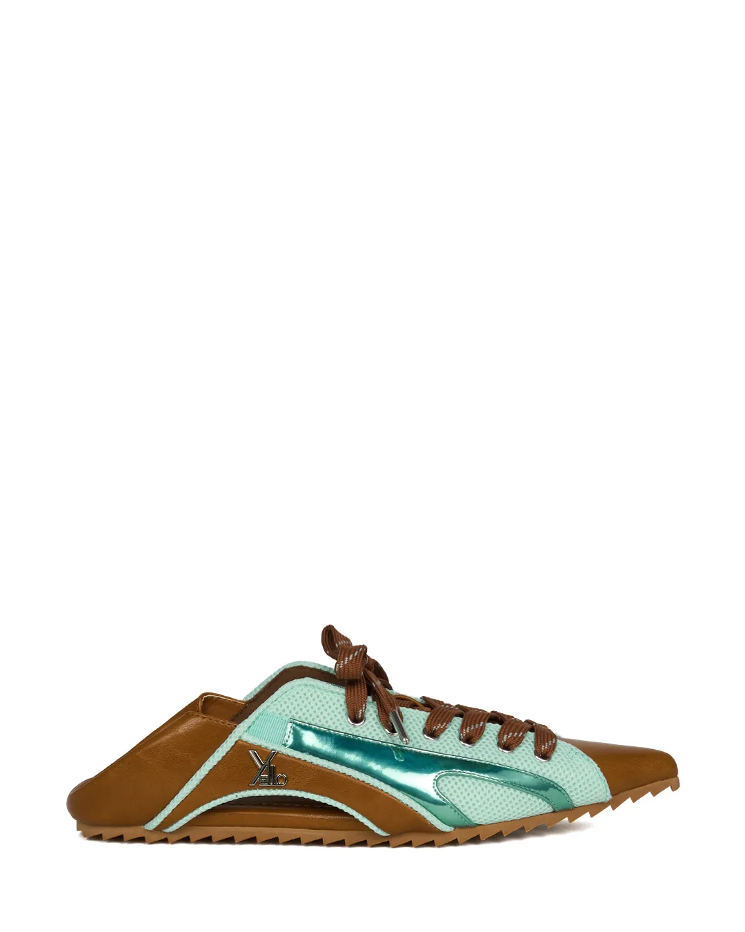 YELLO / CARAMEL MINT FLAT SNEAKER MULES