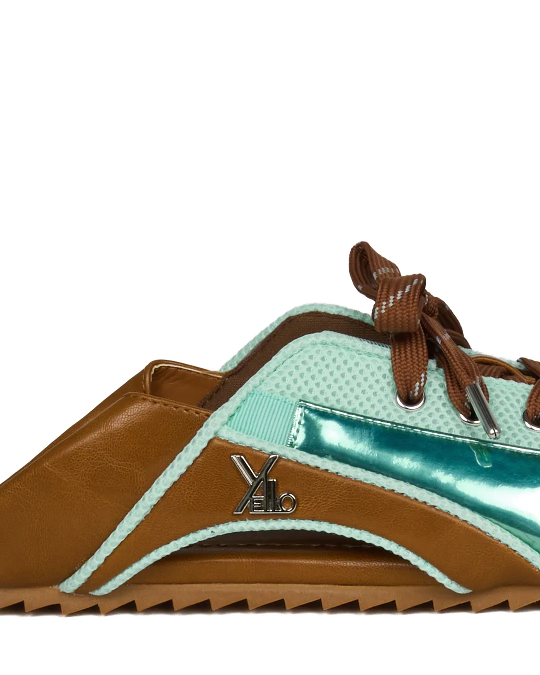 YELLO / CARAMEL MINT FLAT SNEAKER MULES