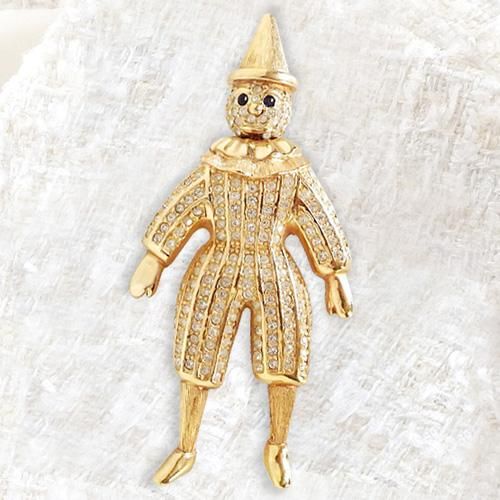 Cristian Dior クリスチャンディオール ピエロのブローチ | クリア