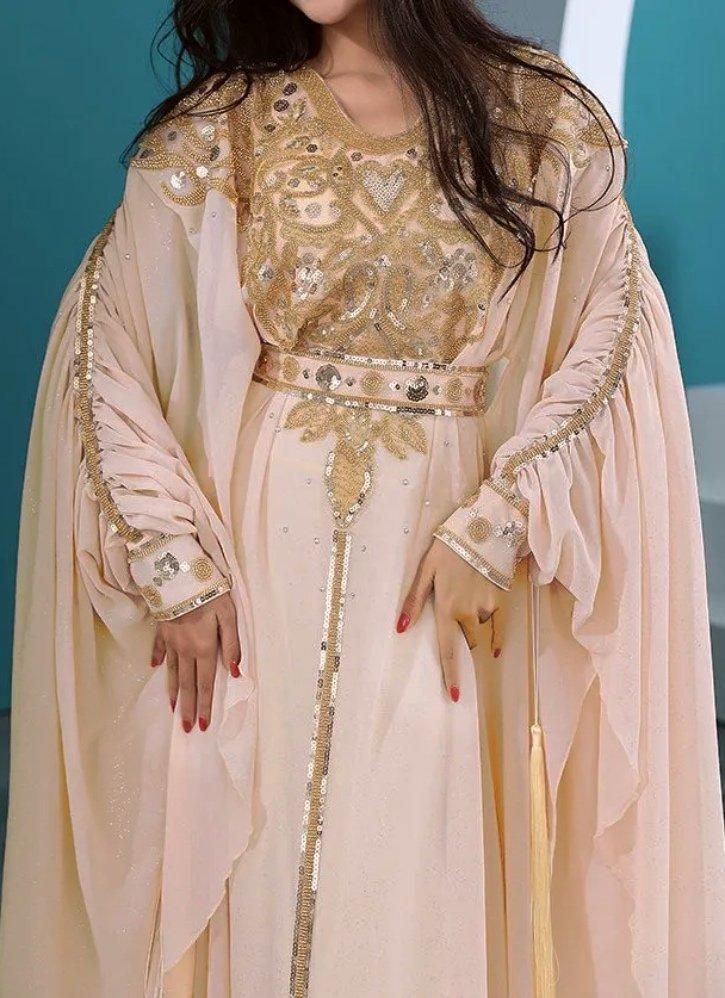 ベリーダンス ハリージドレス ベージュ 5001 - bachata ベリーダンス