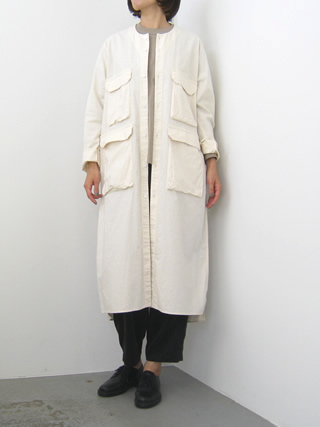 FIRMUM（フィルマム） ラフコットンシーチングノーカラーコート[A0