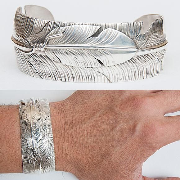 インディアンジュエリー ベンビゲイ フェザー バングル ターコイズ