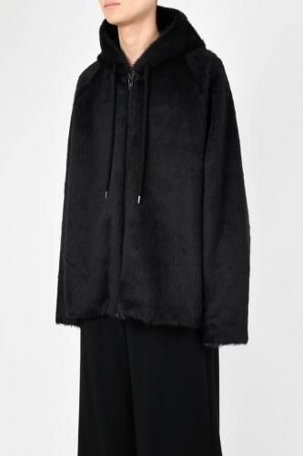 LAD MUSICIAN / SHAGGY SWEAT ZIP UP PARKA / BLACK - LAD MUSICIAN