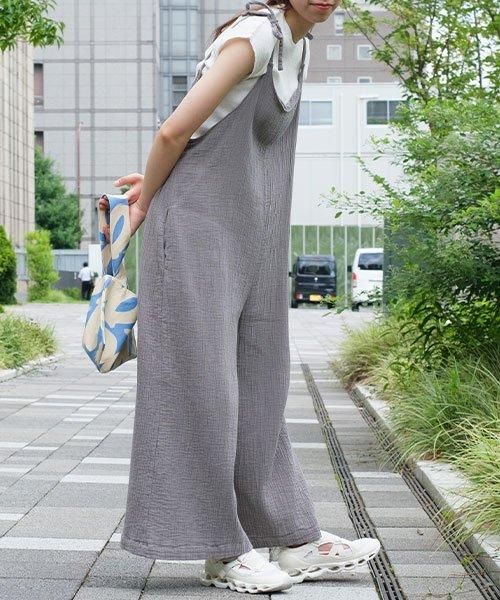 二重ガーゼ サロペット | グレー - 楊柳生地 専門店 山城 ネットショップ