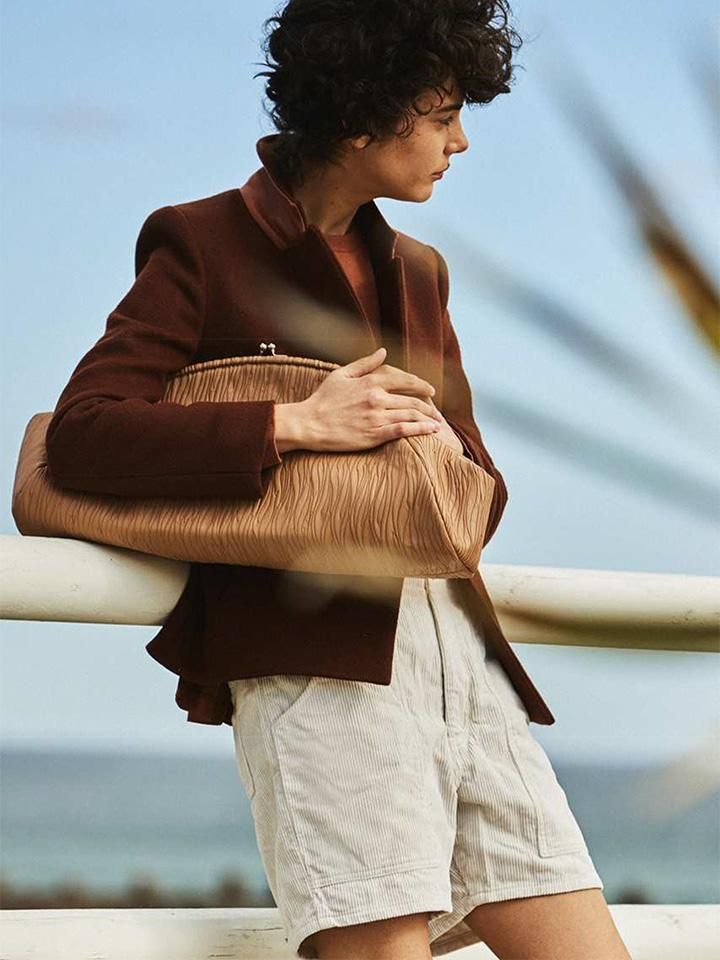 Cabana (カバナ) シングル1Bショートドレープジャケット ブラウン