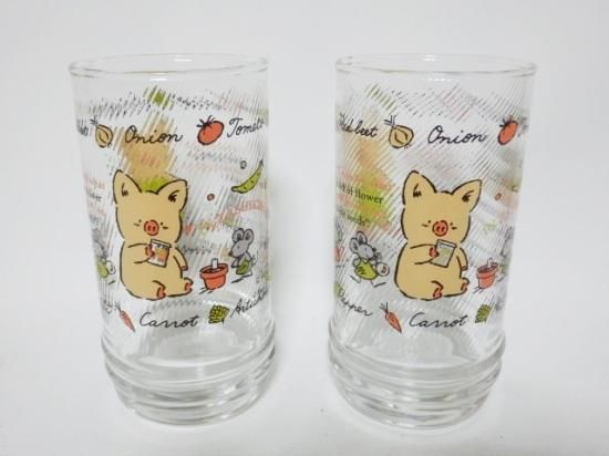 サンリオ ザシキブタ グラス 2個セット - 「宝の森」昭和レトロ雑貨