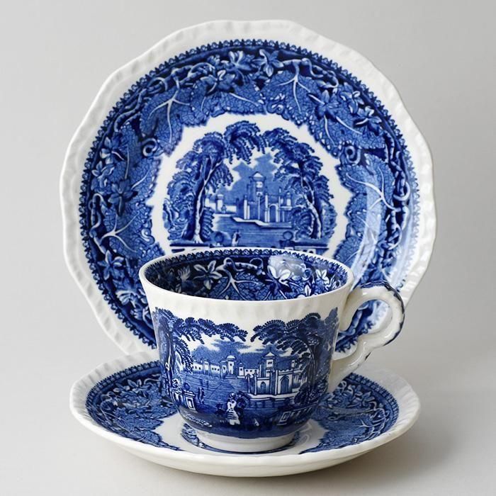 ビンテージ トリオ MASON'S IRONSTONE メイソンズ社 VISTA 英国の風景