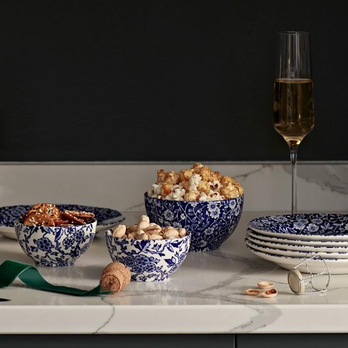 イギリス食器 Burleigh ブルーキャリコ シュガーボウルL｜バーレイ正規