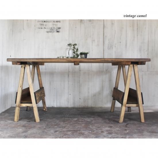 作業台 机 馬脚 ショップ什器 アトリエ作業台 ビンテージ風