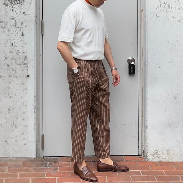 BERWICH 【ベルウィッチ】 ”Scotch” ストレッチリネン・ベルトレス