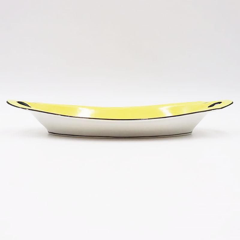 希少アールデコ花柄手描きセロリ皿 NORITAKE イエロー直径28.5 高さ4.5