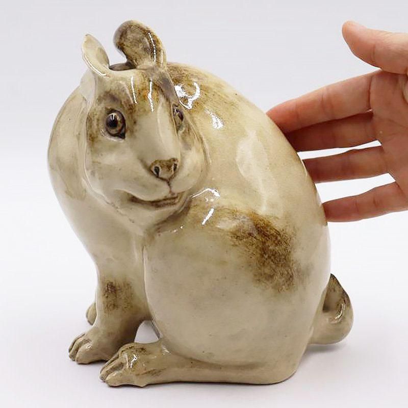 置物・オブジェ 日本製 兎卯干支 大正15年 陶磁器製