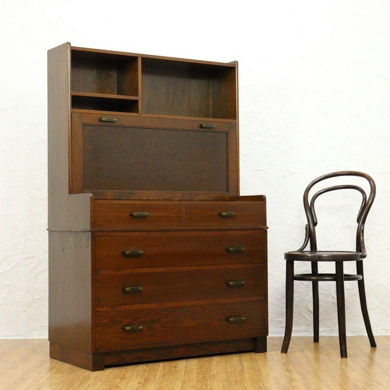 収納キャビネット チェスト付き レトロ 昭和中期 コンパクト