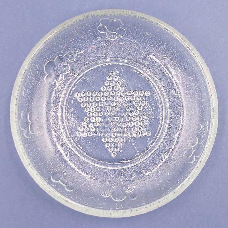 小皿 プレスガラス 和ガラス 大正時代 レース皿 直径11cm