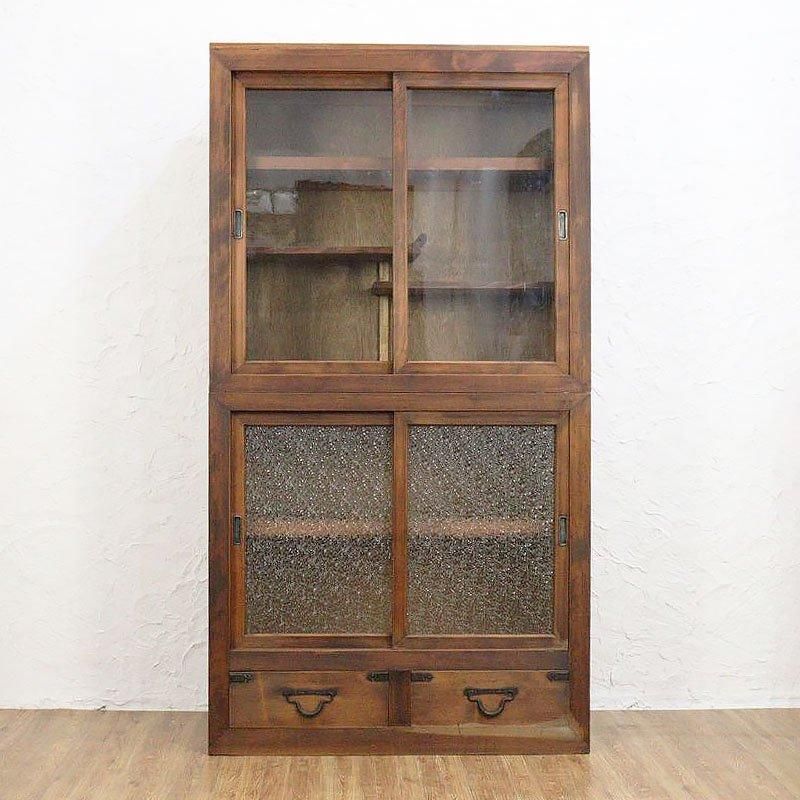 キャビネット 水屋箪笥 大正時代 杉製 引戸キャビネット