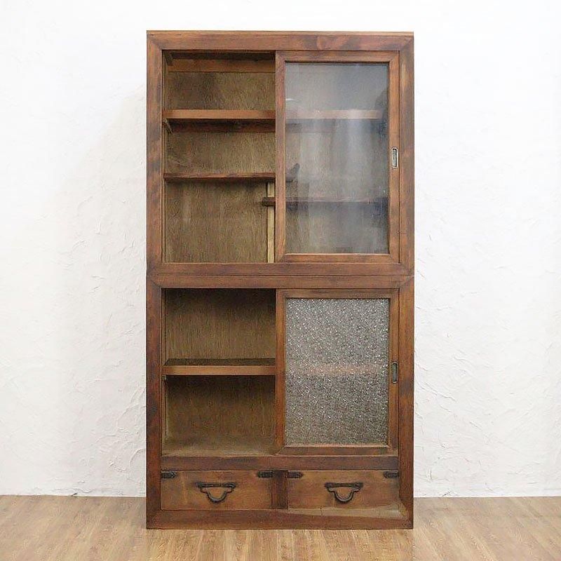 キャビネット 水屋箪笥 大正時代 杉製 引戸キャビネット