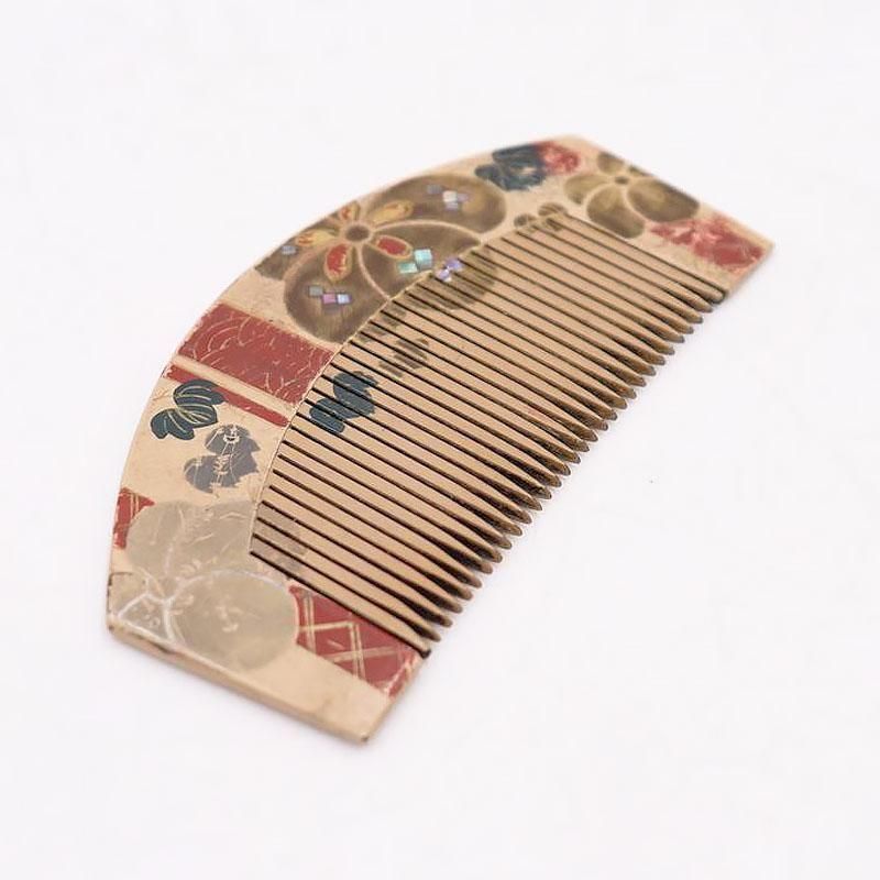 漆塗り蒔絵 螺鈿細工入り 大正時代 櫛 日本製 アンティーク