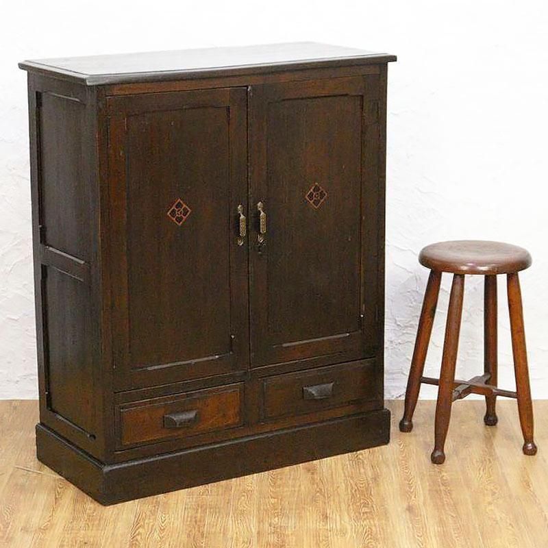 昭和初期 木戸本箱 コンパクト高級収納棚