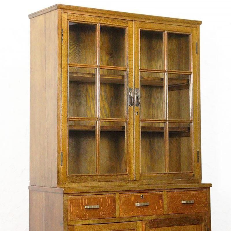 キャビネット 洋風食器棚 日本製 木製 昭和レトロ 大容量