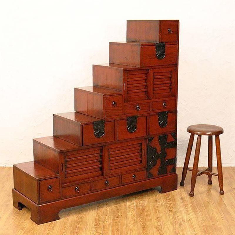 階段箪笥｜豊富な収納スペース、使い勝手抜群 120cm