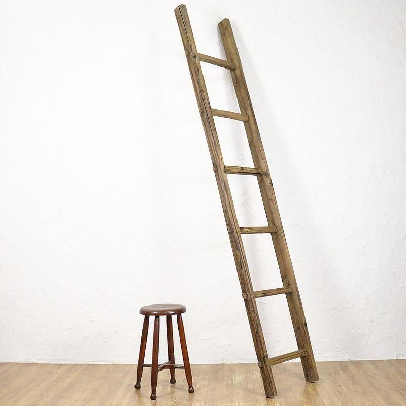 日本製の古道具 木製はしご - ナチュラルでおしゃれなディスプレイ用