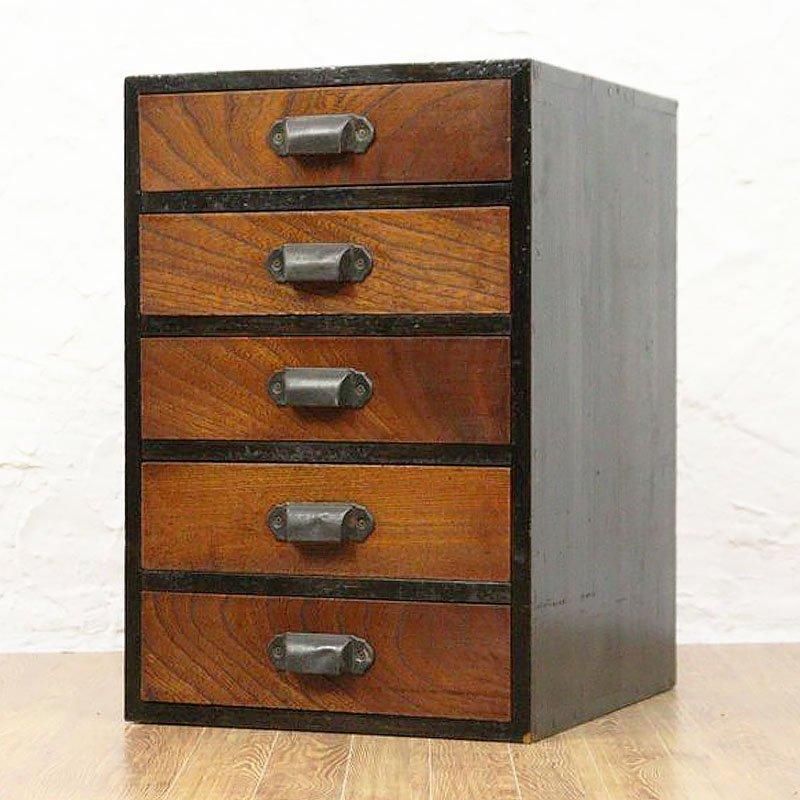 キャビネット 五段小引出し 昭和初期 日本製 アンティーク