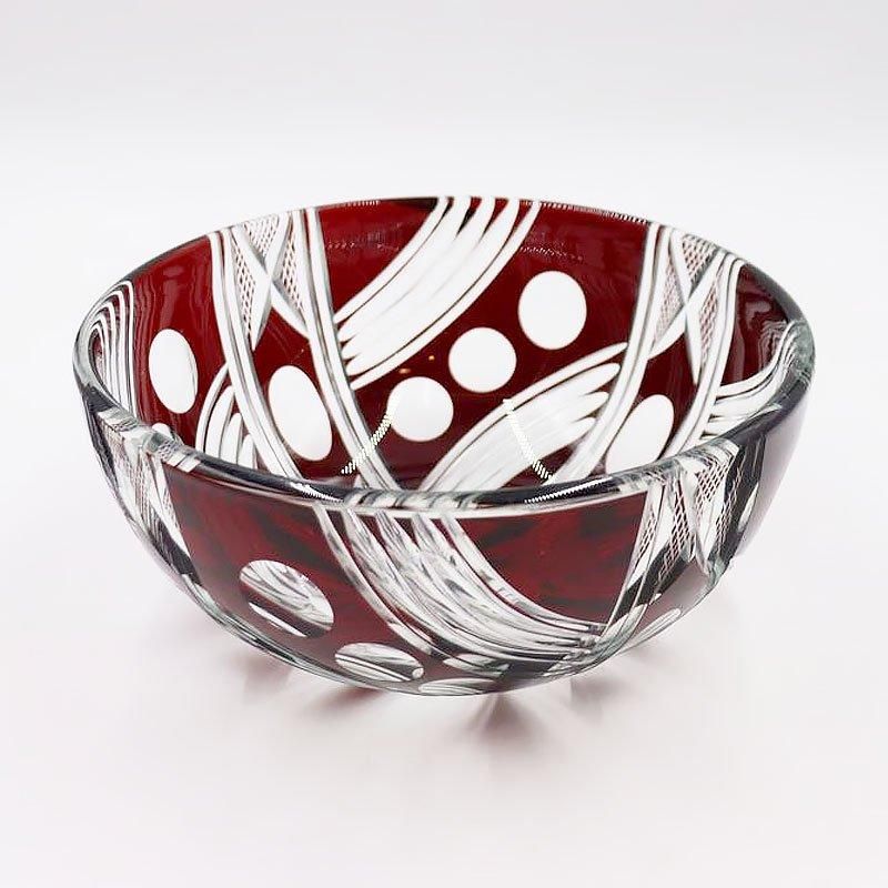 鉢 赤切子 ボウル 大正昭和 直径23cm 高さ10cm