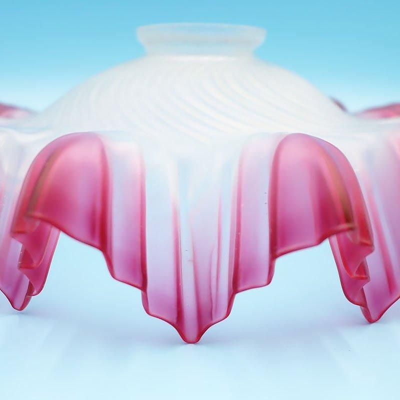 照明 大正ロマン 電笠 ガラス ピンク 直径27cm