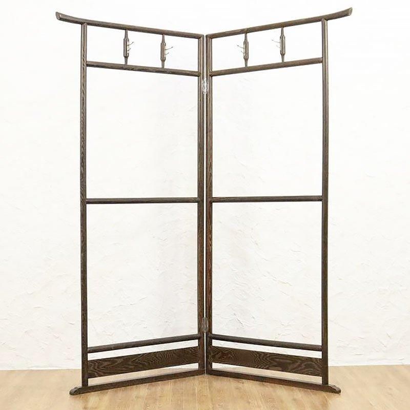 フック付き桑材衣桁 アンティーク着物掛け