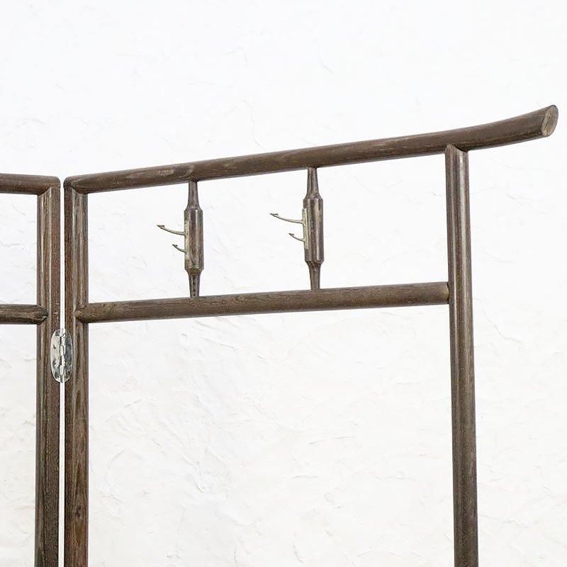 フック付き桑材衣桁 アンティーク着物掛け