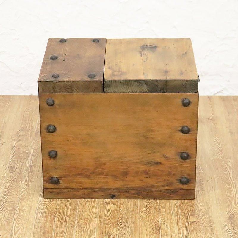杉材の銭箱 江戸明治期 和骨董 小引出付き