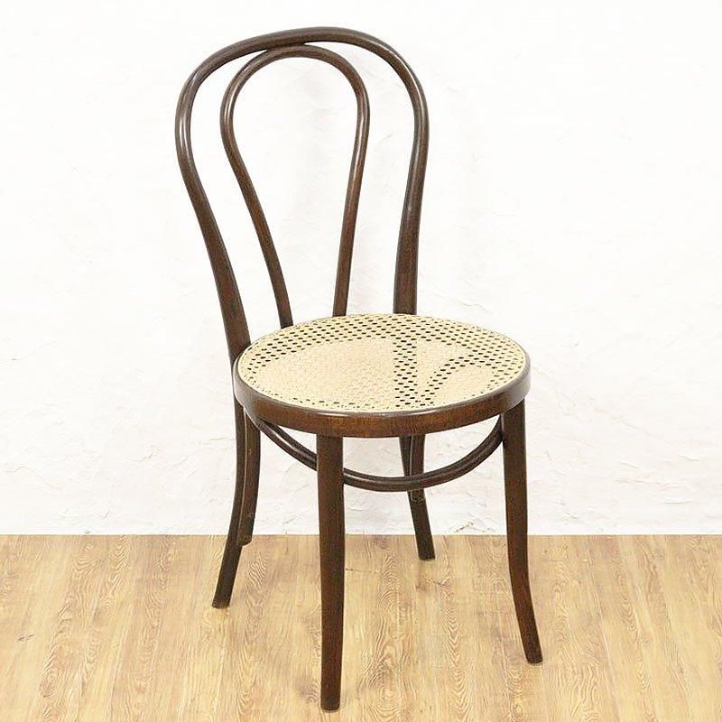 籐座面 ベントウッドチェア 昭和中期 幅41.5cm