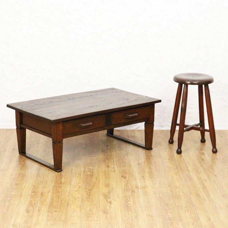 引出し付き 座机 文机 ローテーブル ヴィンテージ ナチュラル 和骨董