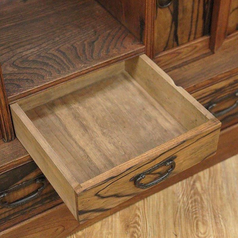 茶箪笥 日本製 ケヤキ 黒柿 大正昭和レトロ