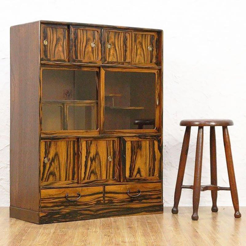 茶箪笥 日本製 黒柿 大正昭和レトロ 民芸