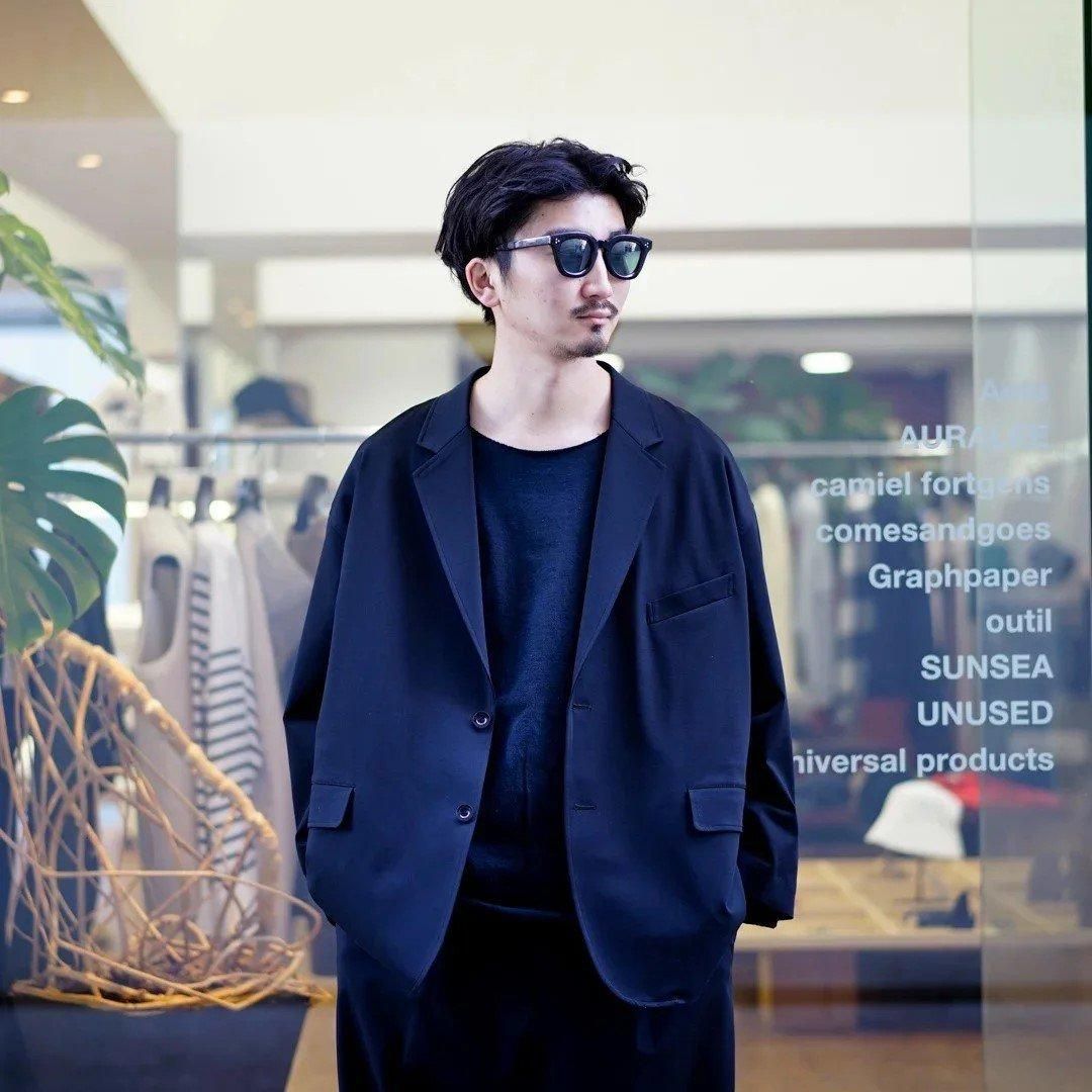 Graphpaper (グラフペーパー) Compact Ponte Jacket (GM251-20176B)/Black