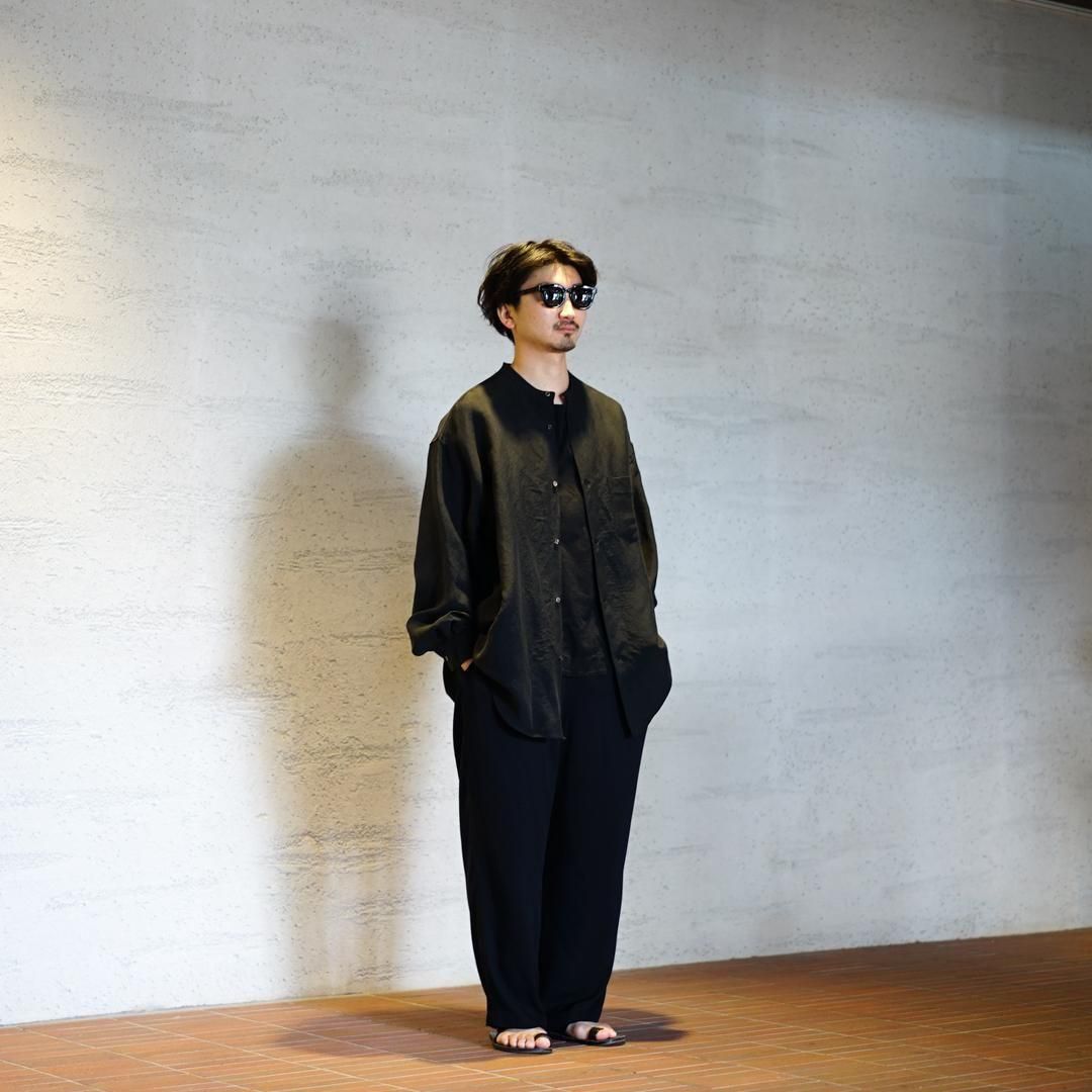 Graphpaper (グラフペーパー) Linen Cupro L/S Oversized Band Collar