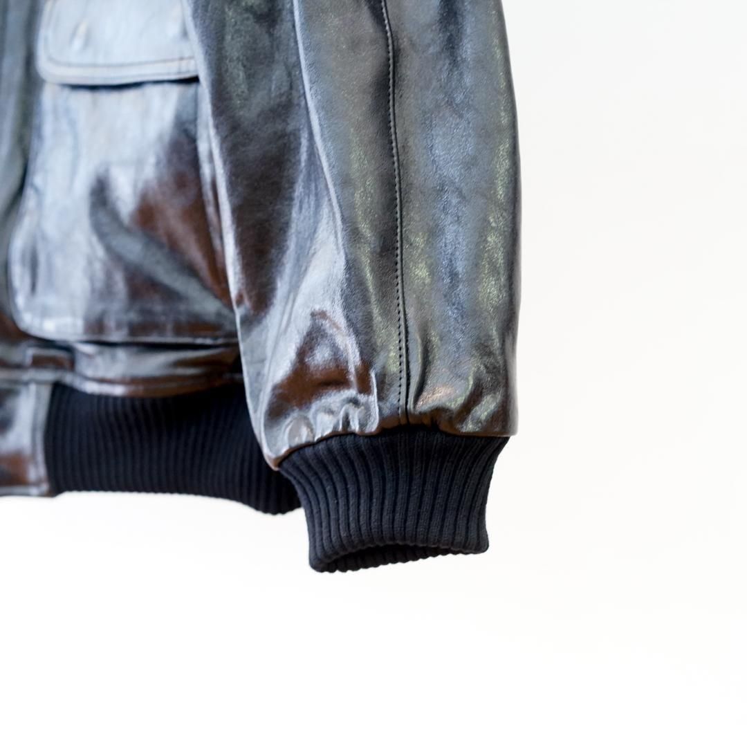 AURALEE (オーラリー) LAMB LEATHER ZIP BLOUSON(A25AB01WX)/Black