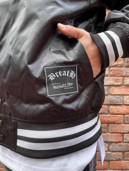 BREATH(ブレス)】 LOGO SATIN JACKET(サテンスタジャン) Black