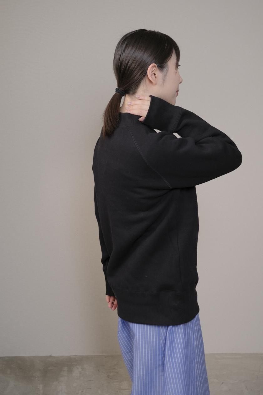 atelier naruse / コットン吊裏毛モックネックスウェット (ブラック